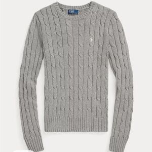 Cable-Knit Cotton Crew Neck Sweater